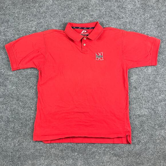 Pro Player Nebraska Cornhuskers Polo Shirt Mens Large Red Cotton Casual - Picture 2 of 9